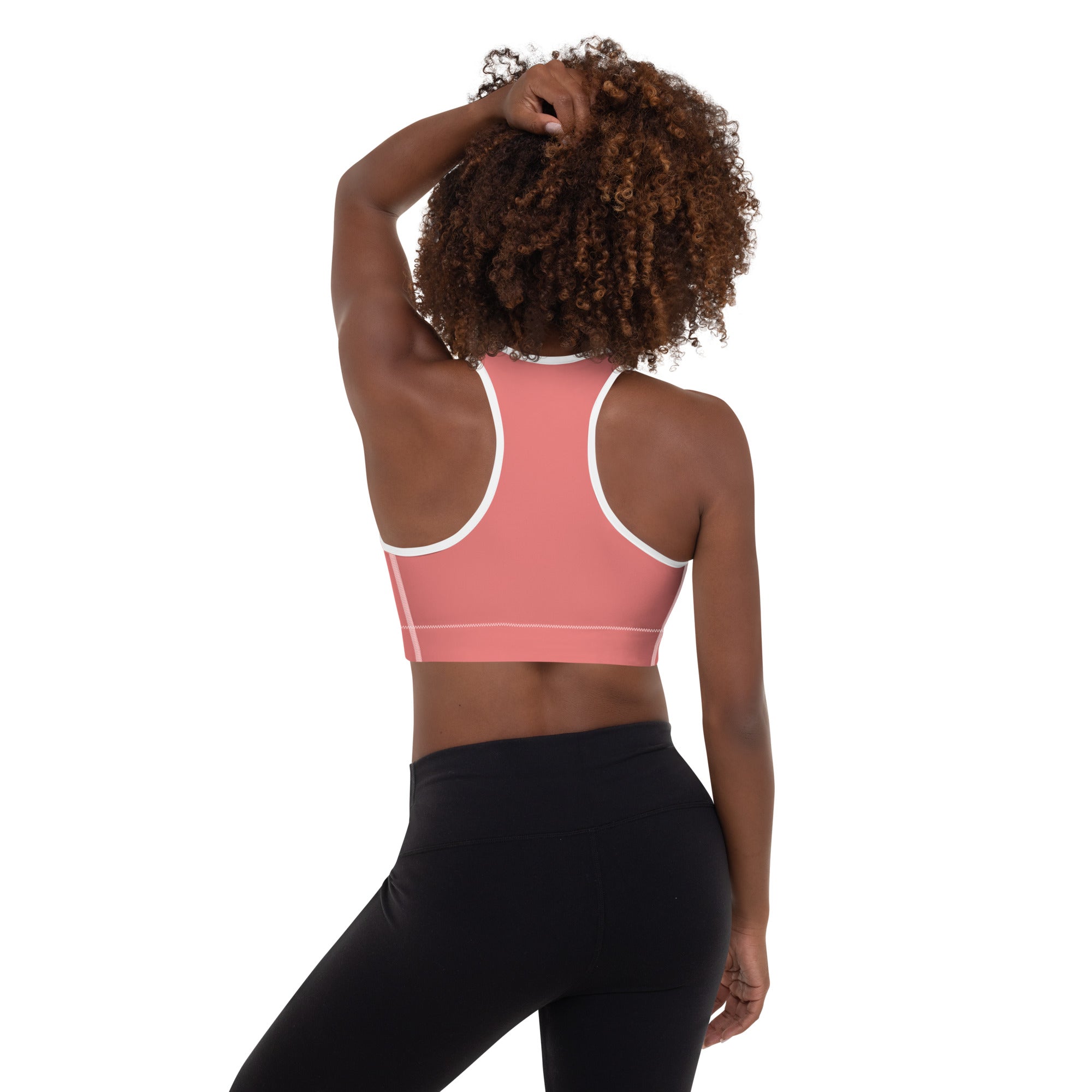 Padded Sports Bra - Ah Ha Small Font Pink