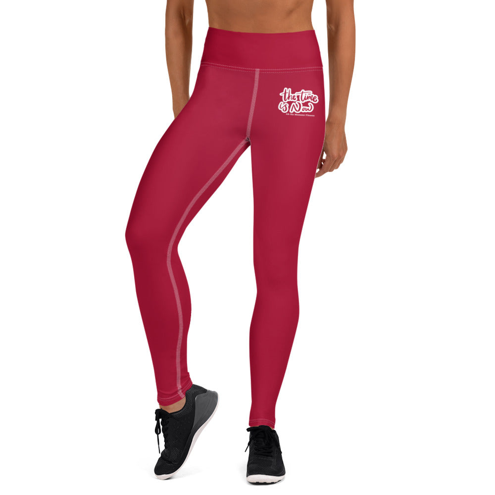 Yoga Leggings - The Time Is Now Red