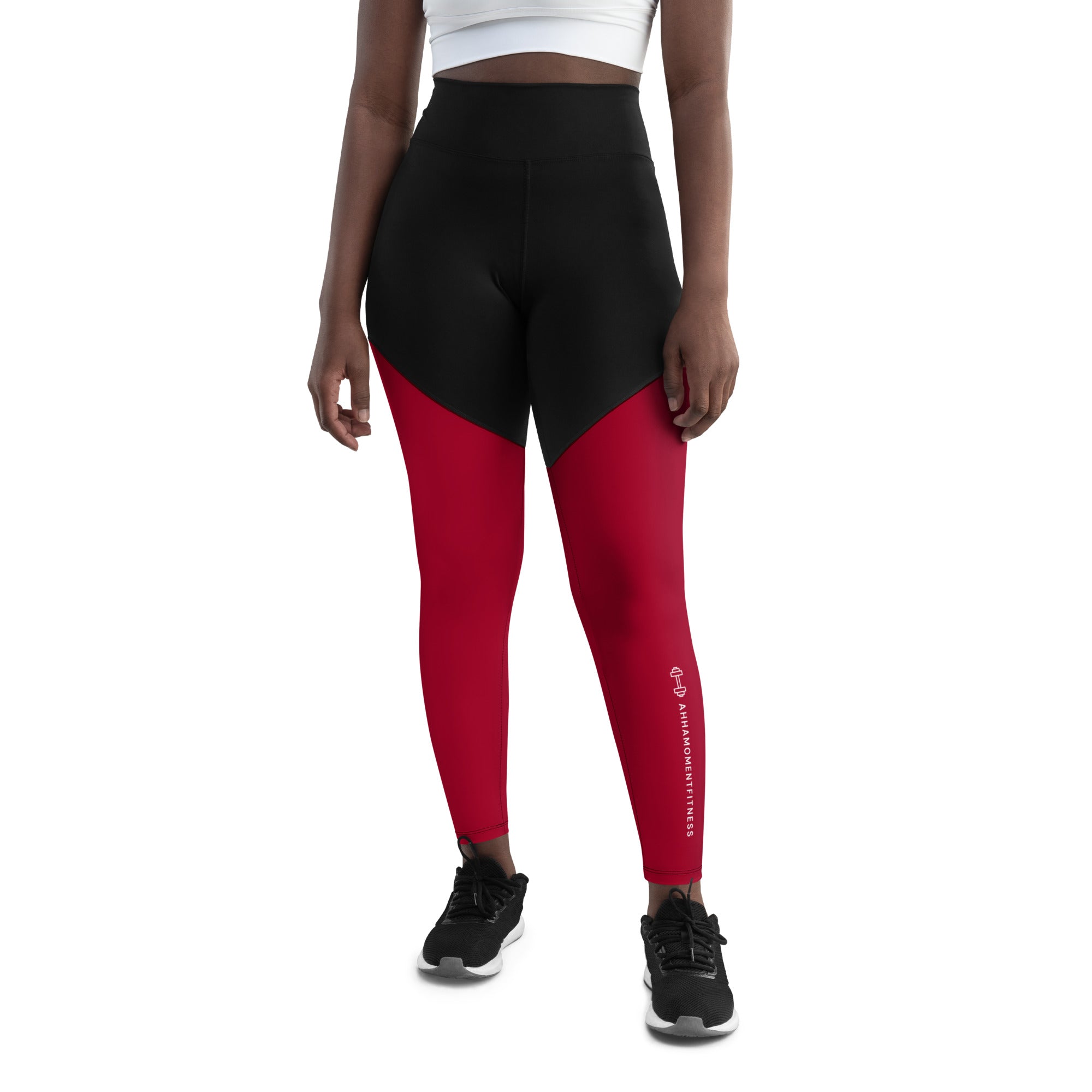 Sports Leggings - Ah Ha Small Font Red