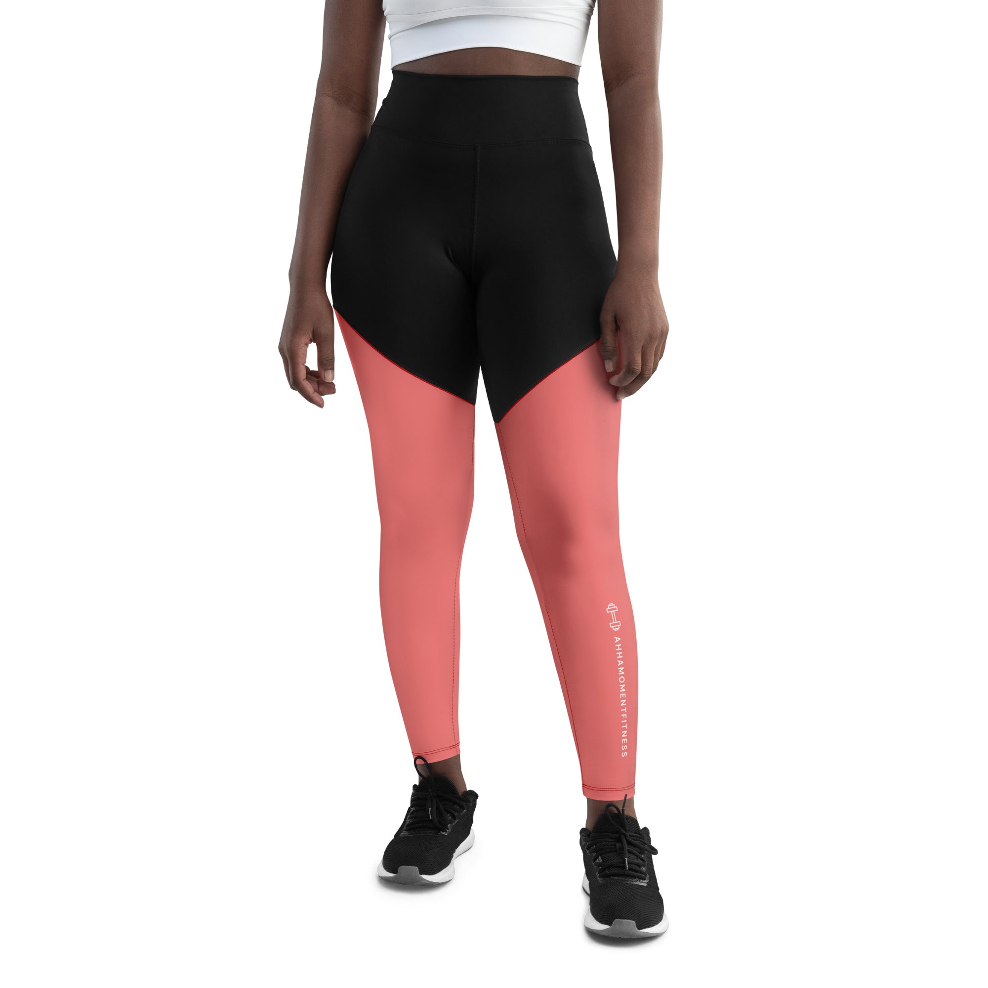 Sports Leggings - Ah Ha Small Font Pink