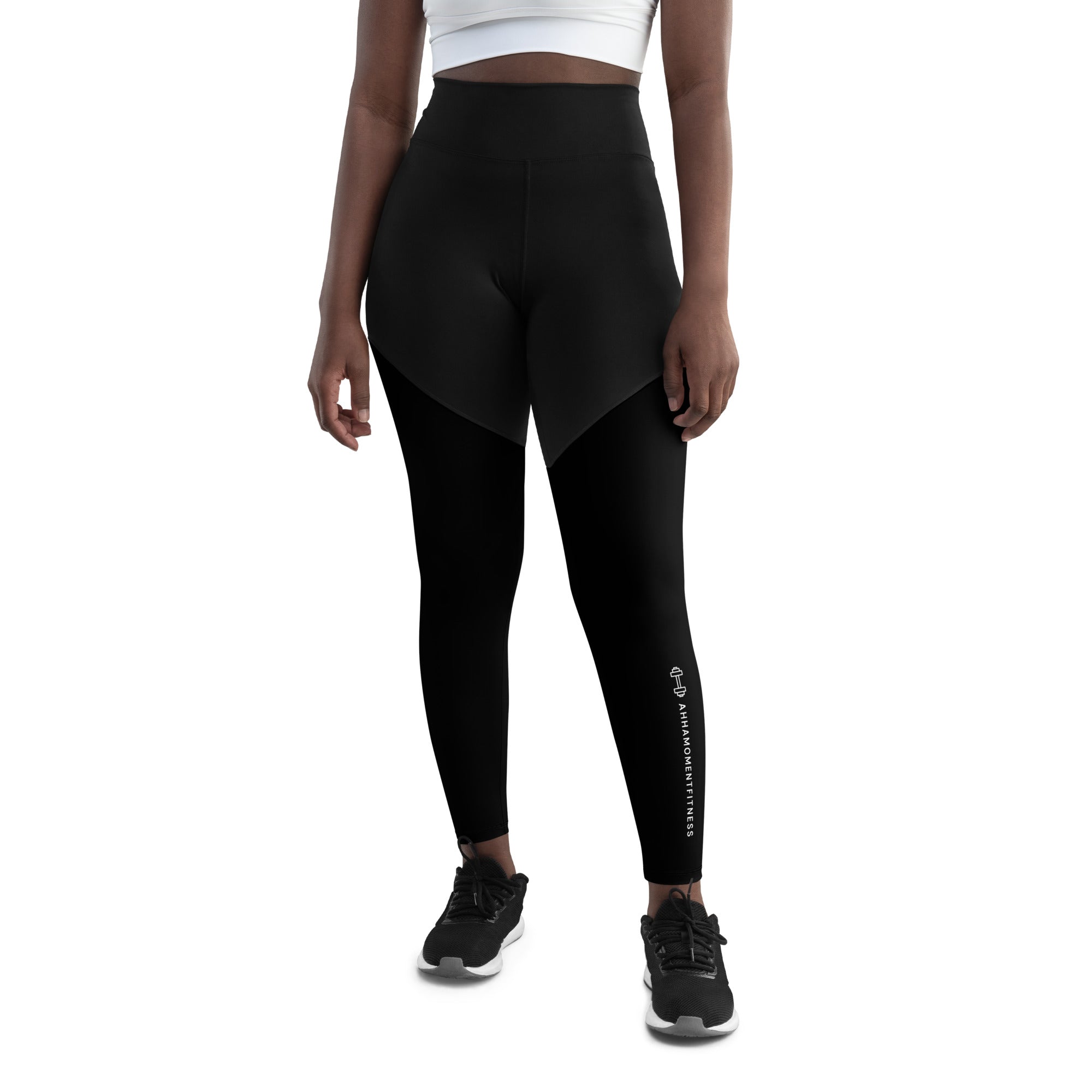 Sports Leggings - Ah Ha Small Font Black