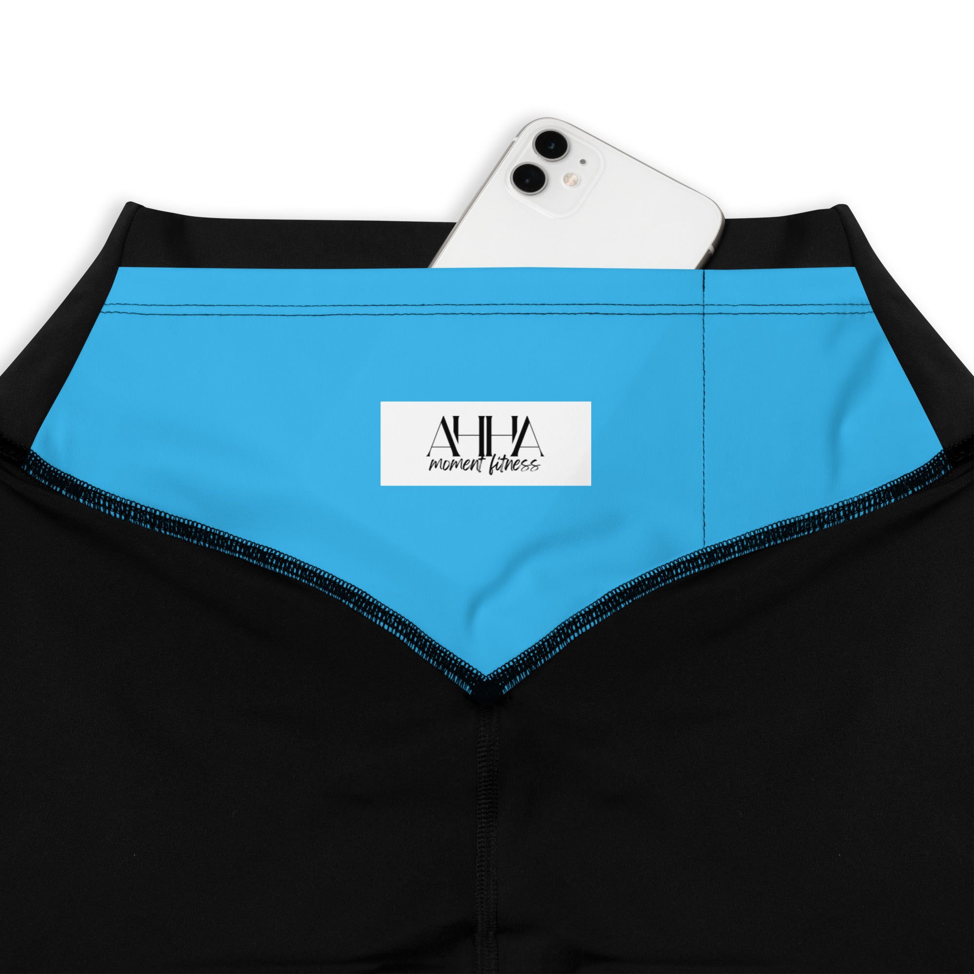 Sports Leggings - Ah Ha Small Font Blue