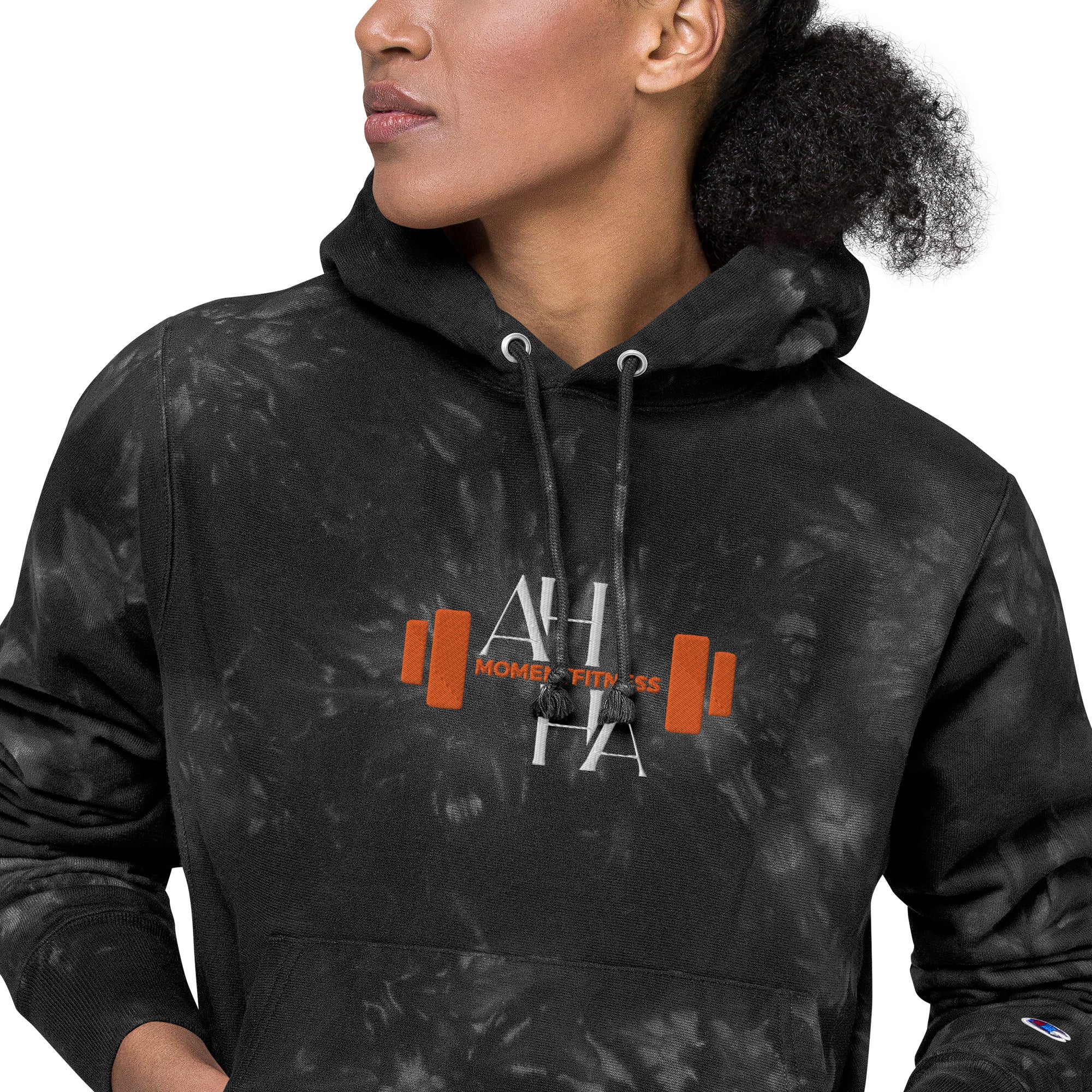 Embroidered Unisex Champion Tie-Dye Hoodie - Ah Ha Dumbbell