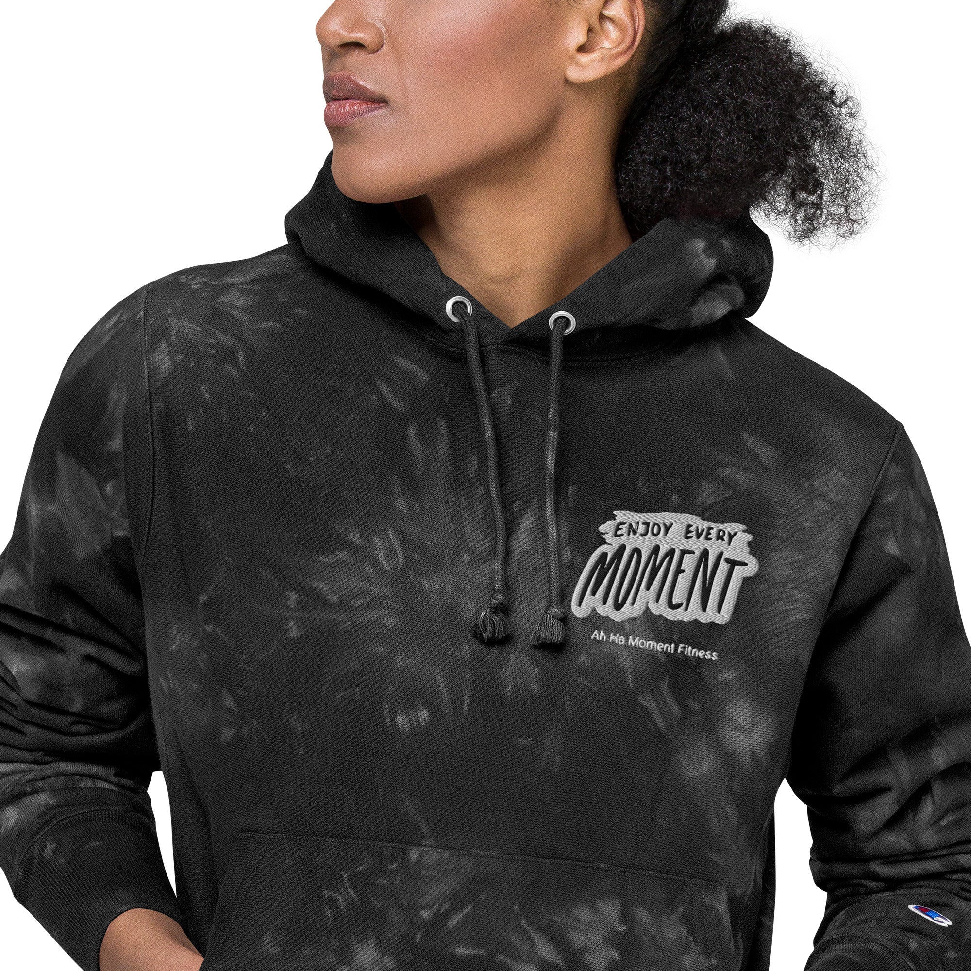 Embroidered Unisex Champion Tie-Dye Hoodie - Enjoy Every Moment