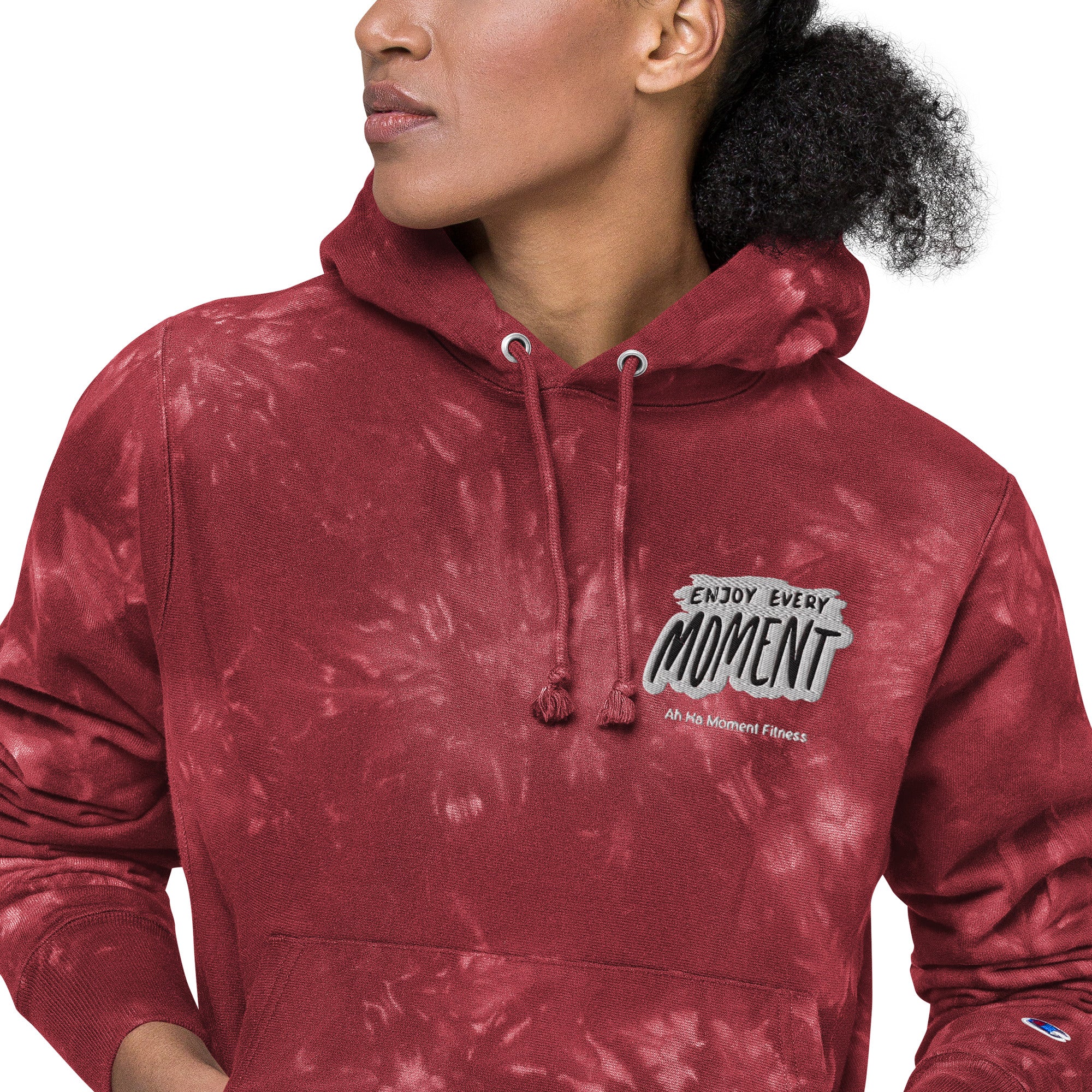 Embroidered Unisex Champion Tie-Dye Hoodie - Enjoy Every Moment