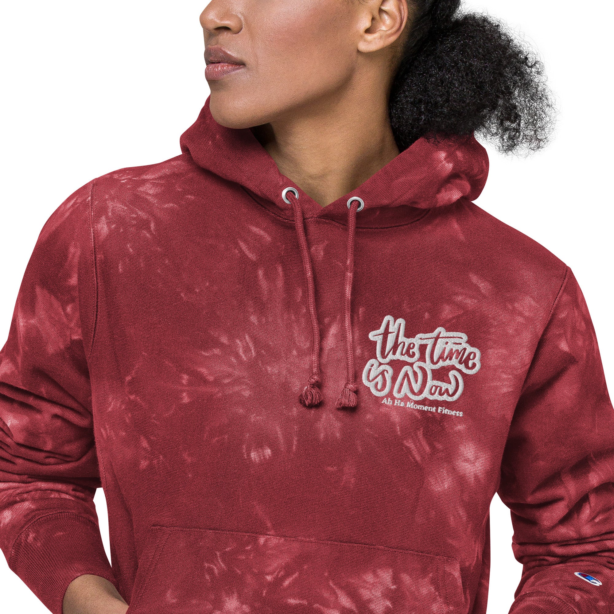 Embroidered Unisex Champion Tie-Dye Hoodie - The Time Is Now