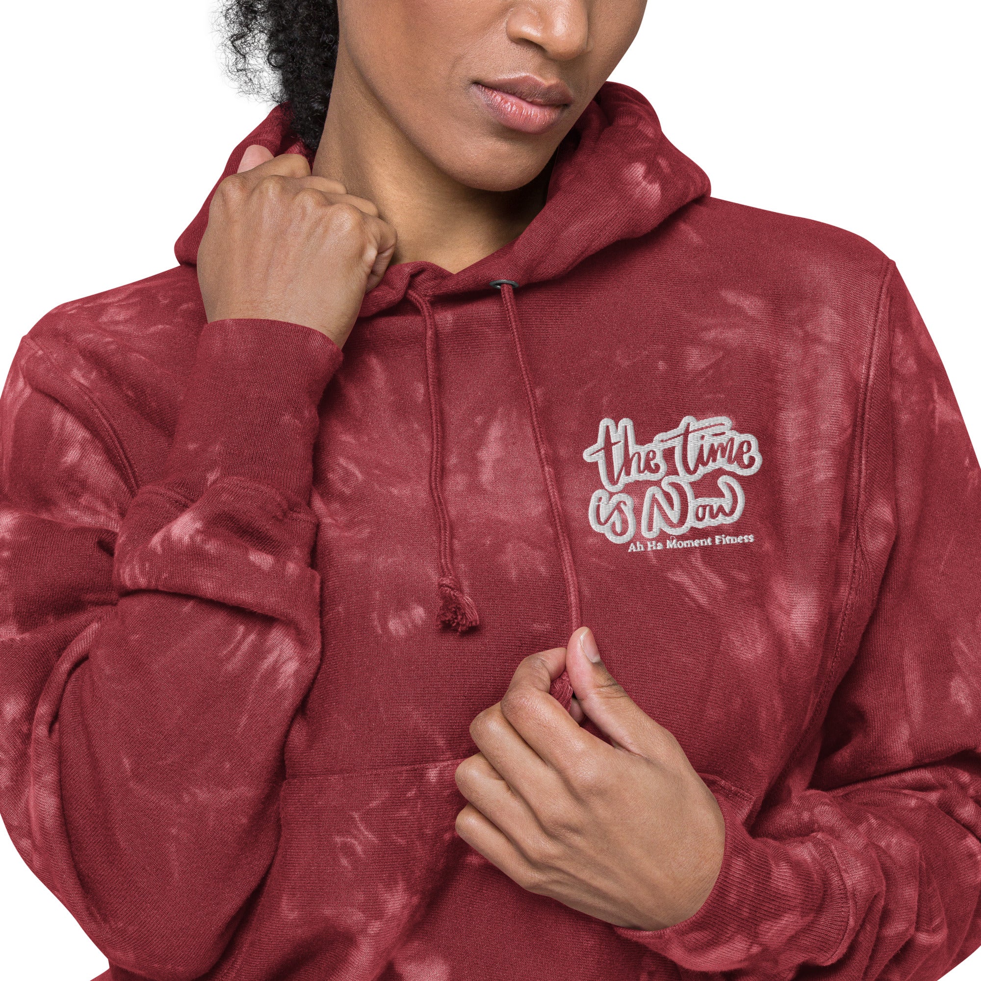 Embroidered Unisex Champion Tie-Dye Hoodie - The Time Is Now