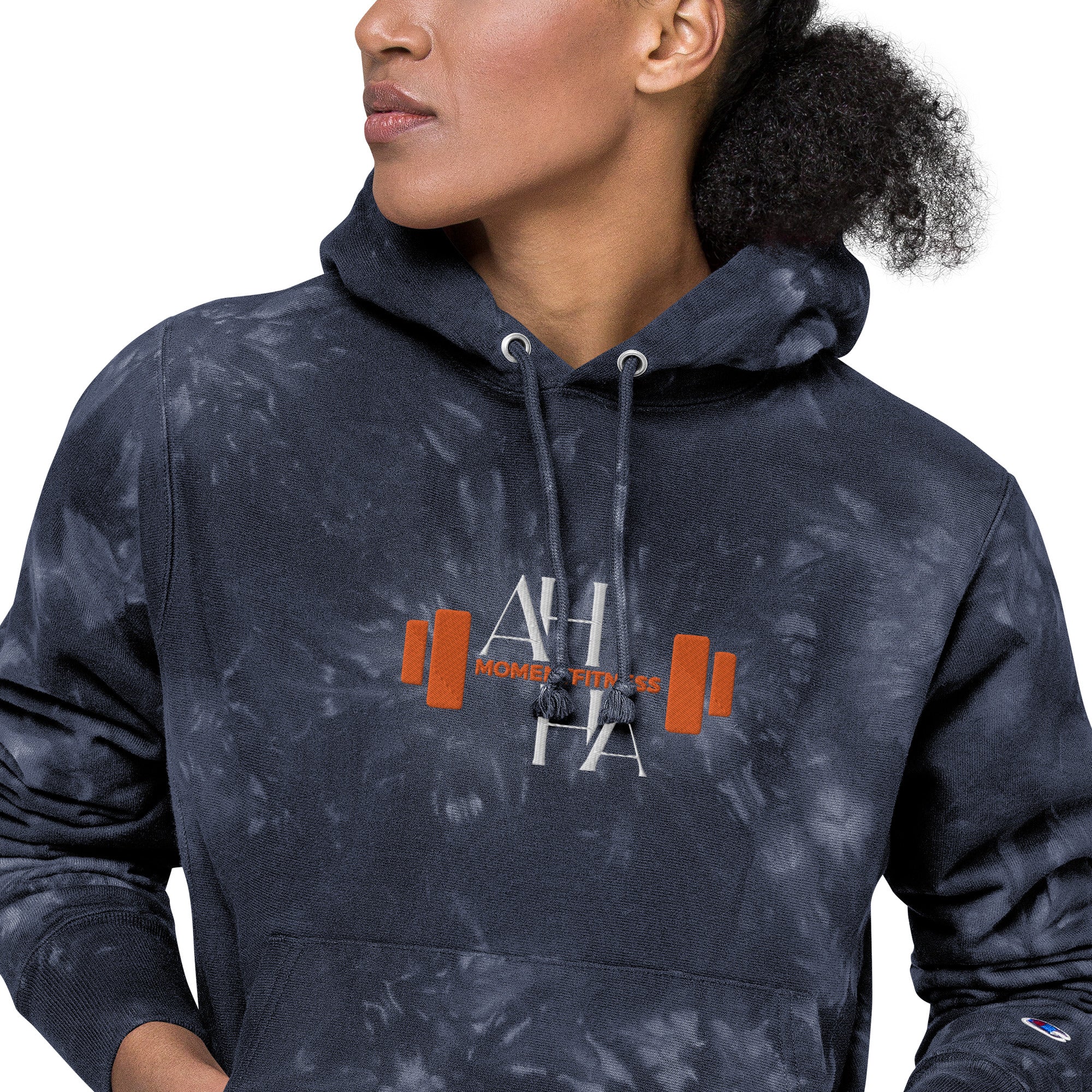 Embroidered Unisex Champion Tie-Dye Hoodie - Ah Ha Dumbbell