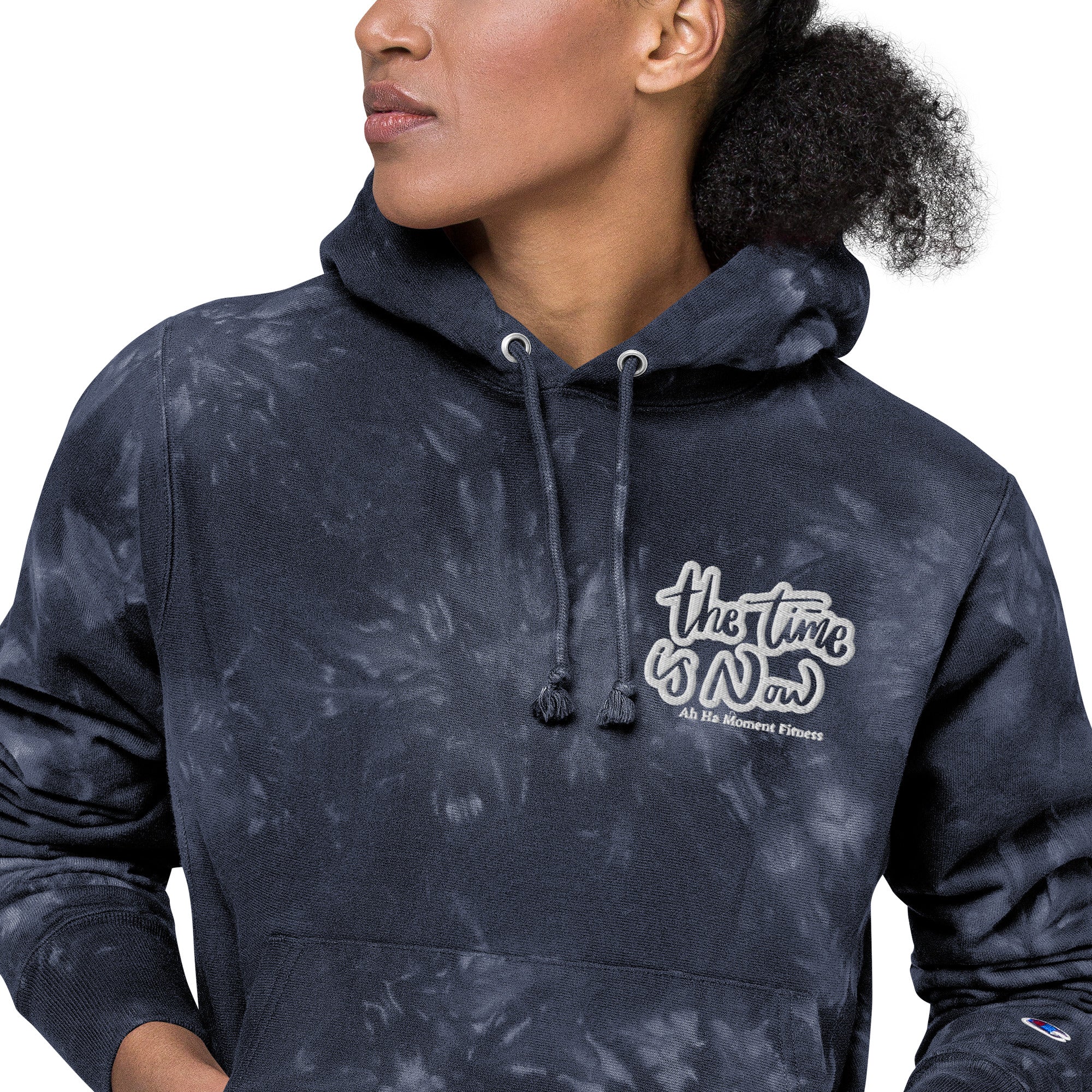 Embroidered Unisex Champion Tie-Dye Hoodie - The Time Is Now