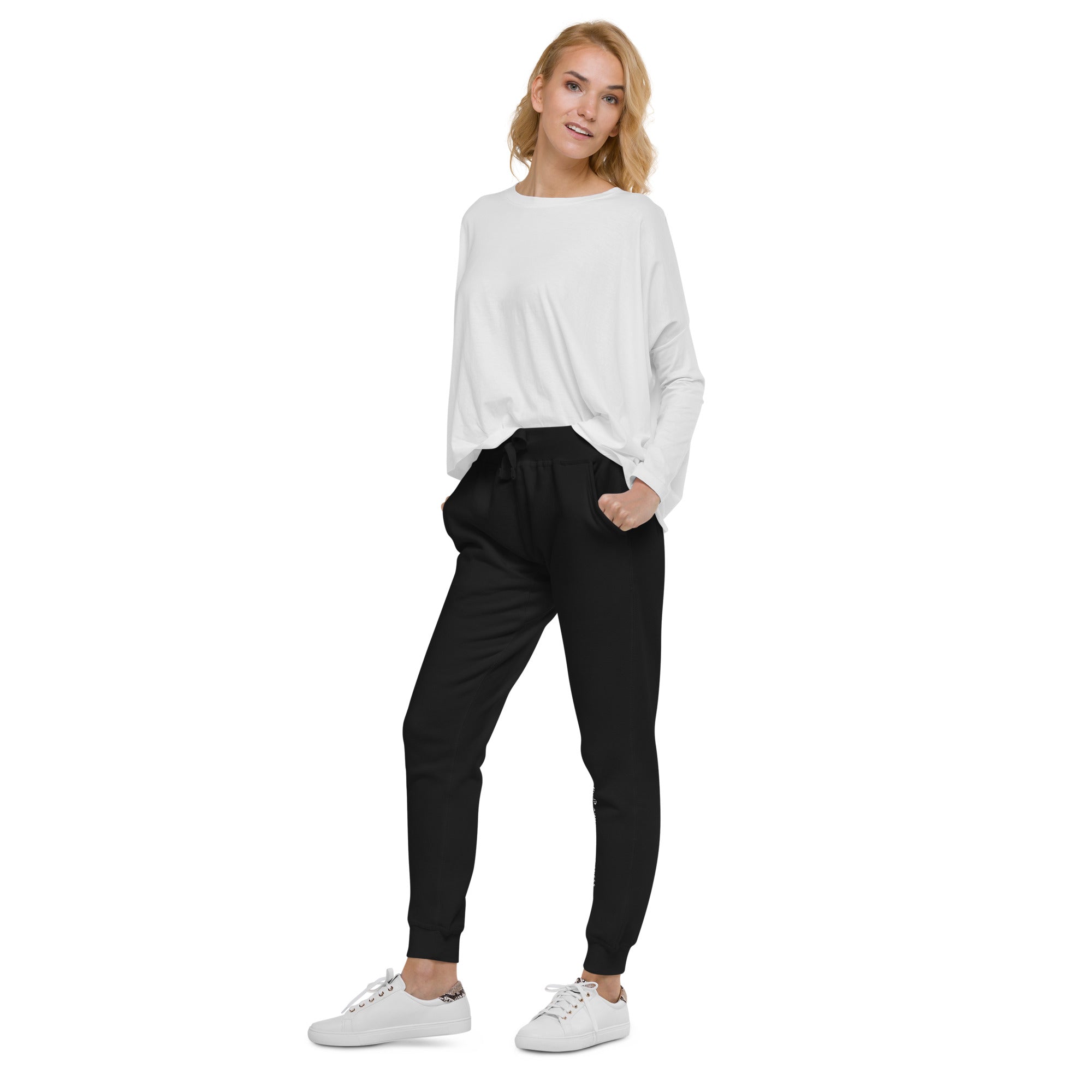Unisex fleece sweatpants - Ah Ha Small Font
