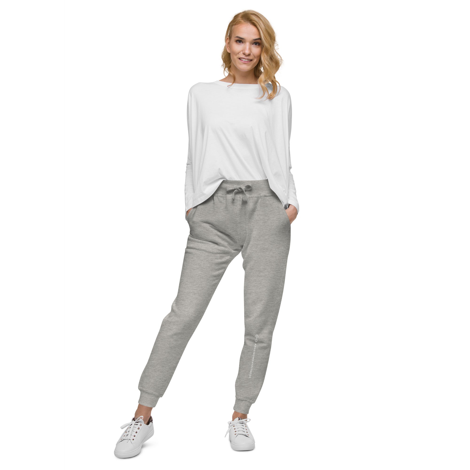 Unisex fleece sweatpants - Ah Ha Small Font