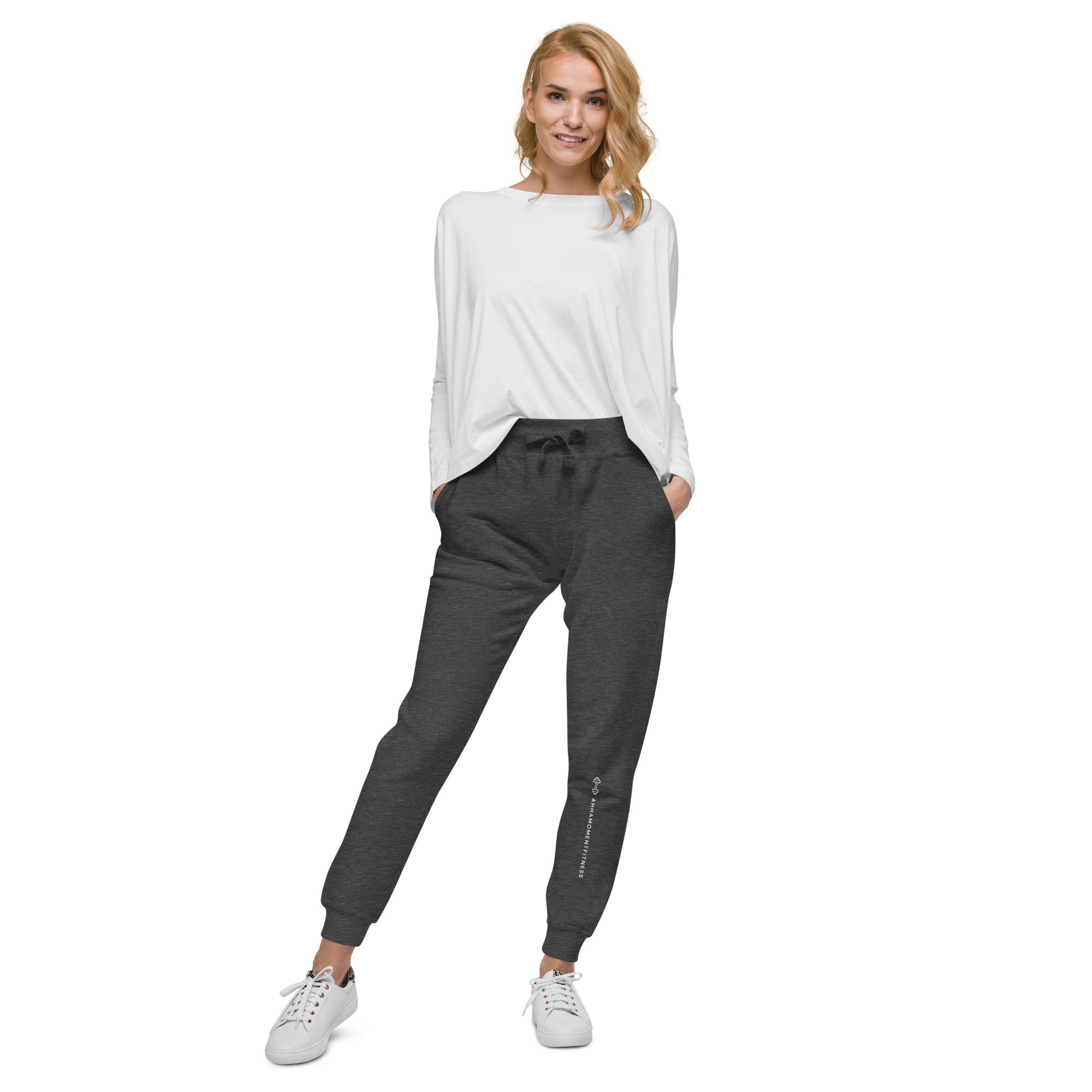 Unisex fleece sweatpants - Ah Ha Small Font