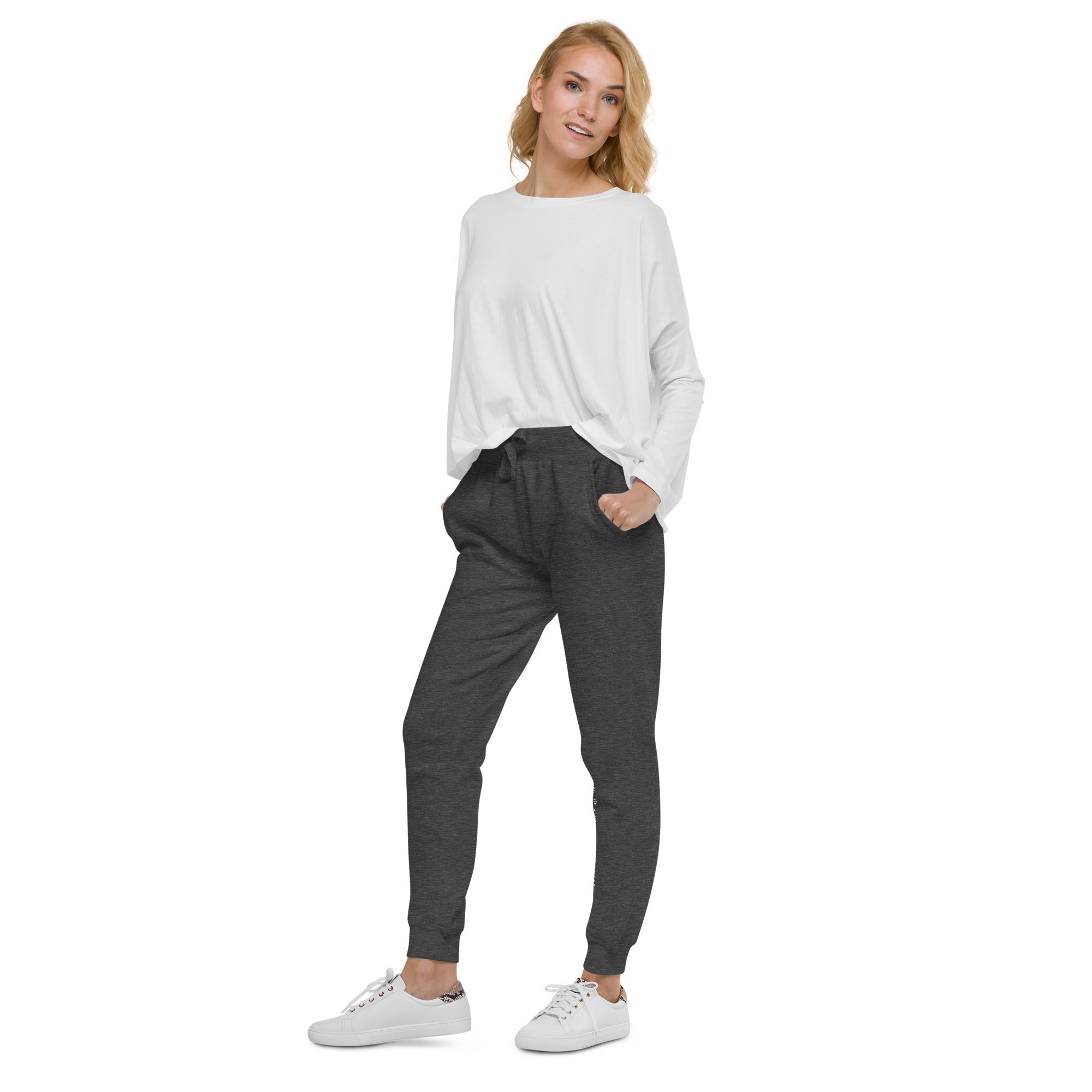 Unisex fleece sweatpants - Ah Ha Small Font