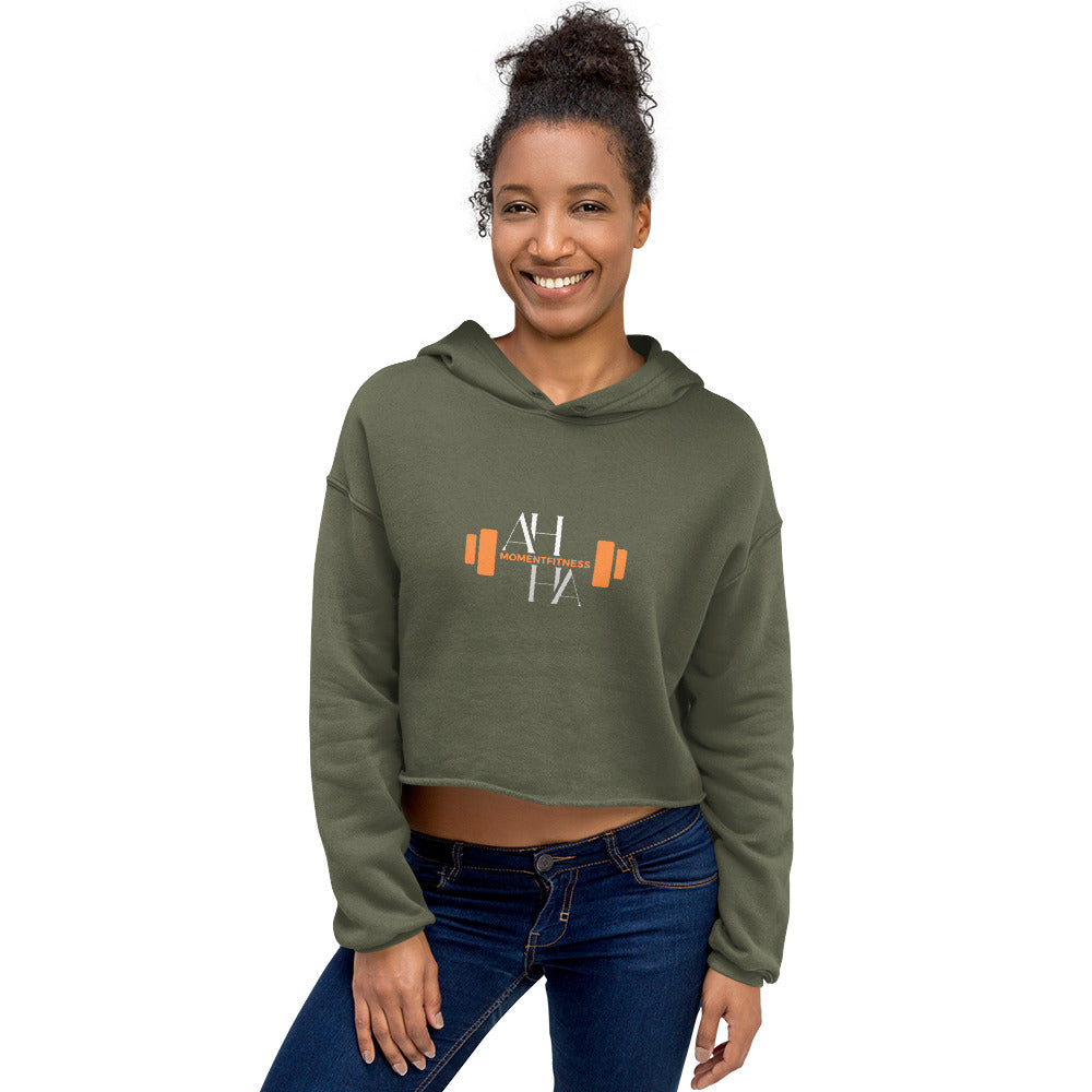 Crop Hoodie - Ah Ha Dumbbell