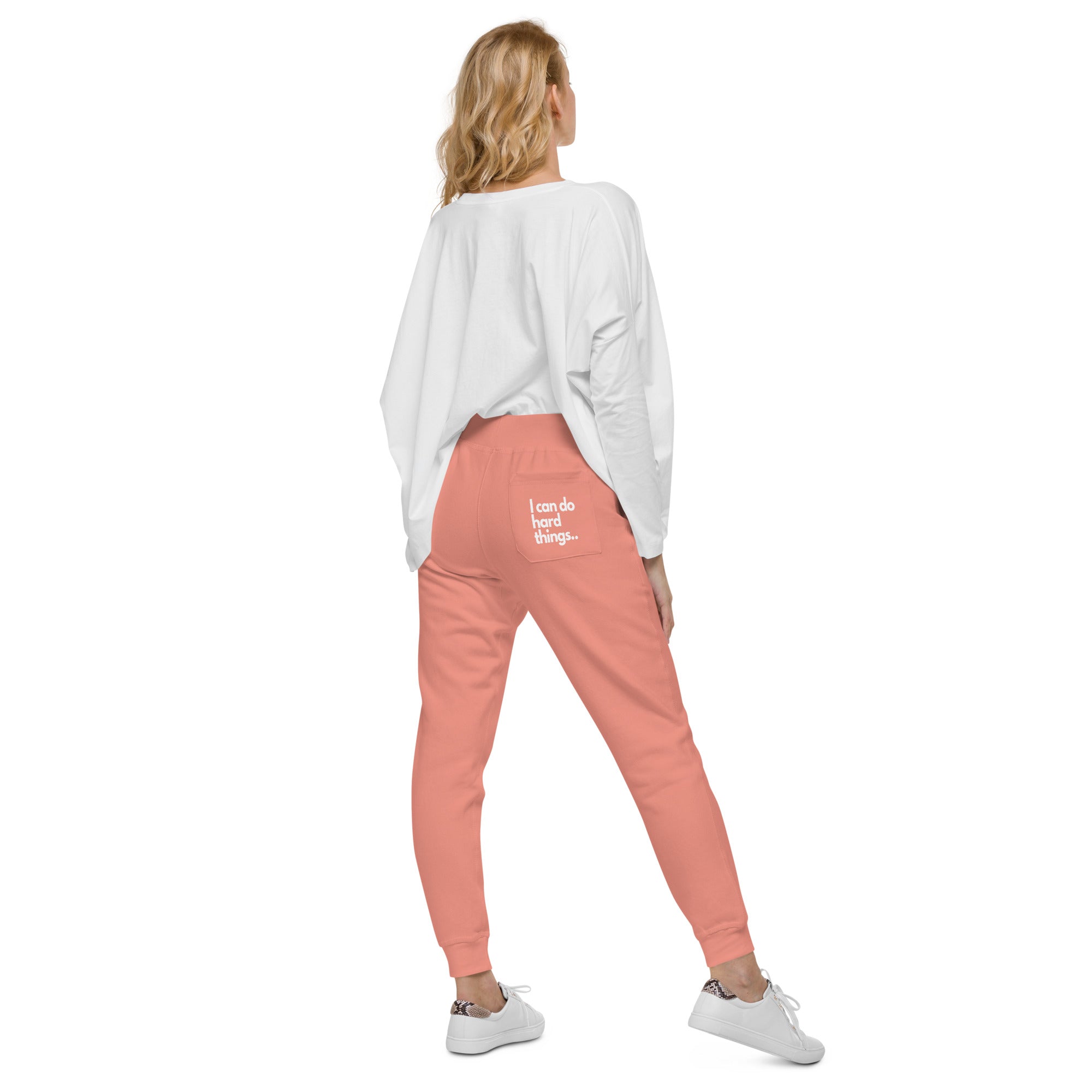 Unisex fleece sweatpants - I Can Do Hard Things