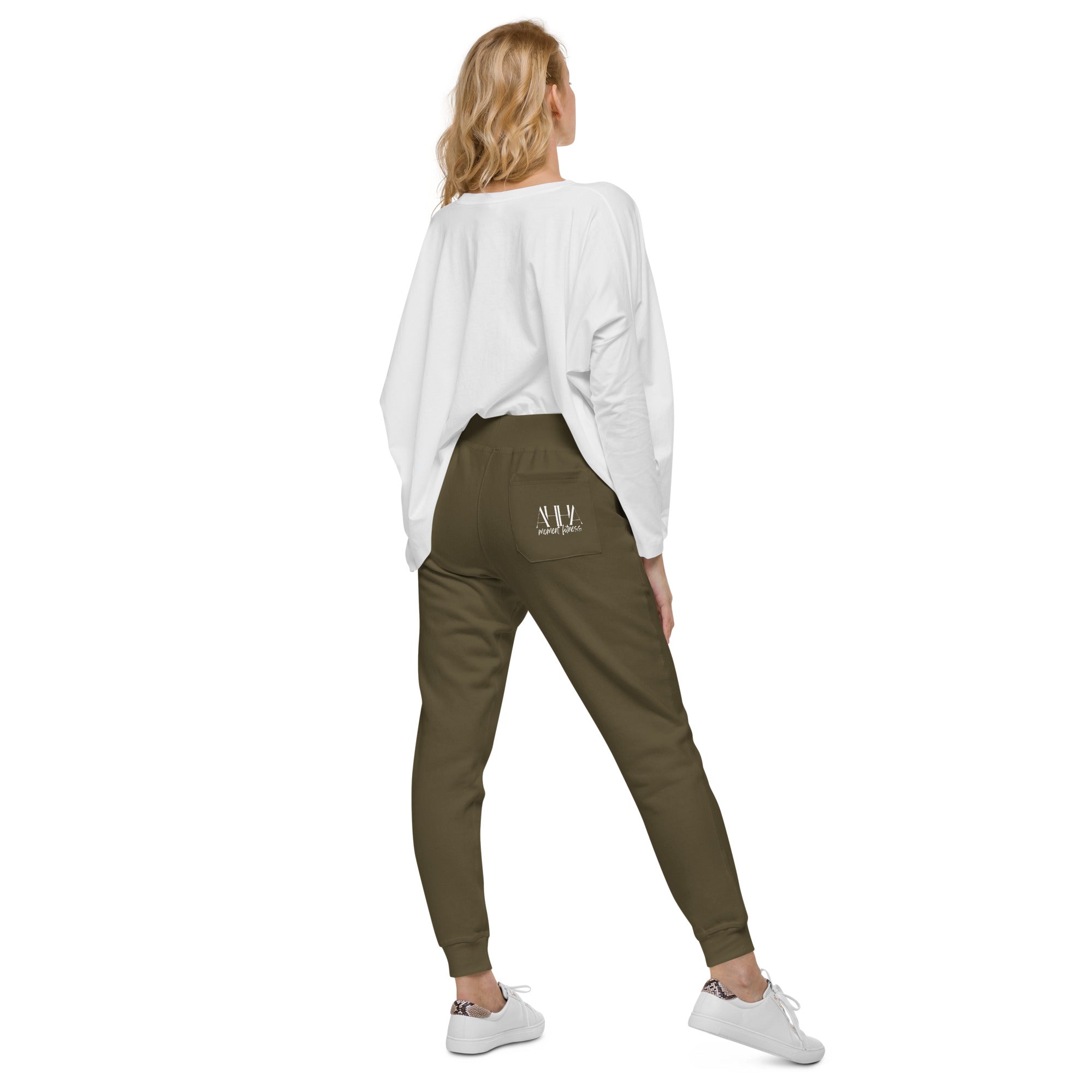 Unisex fleece sweatpants - Ah Ha Large Font